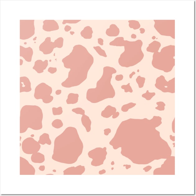 Cowhide Cow Pattern Pink Boho Abstract Wall Art by Trippycollage